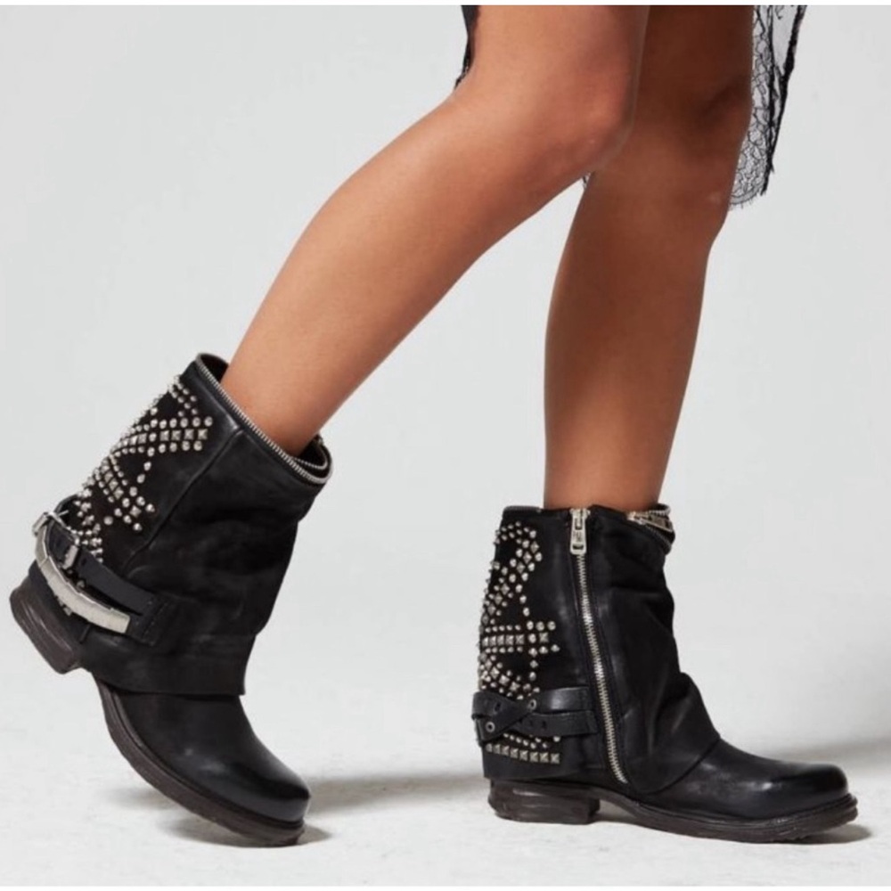 EUC A.S.98 Sid Black Leather Boots Size 39 (8.5-9)